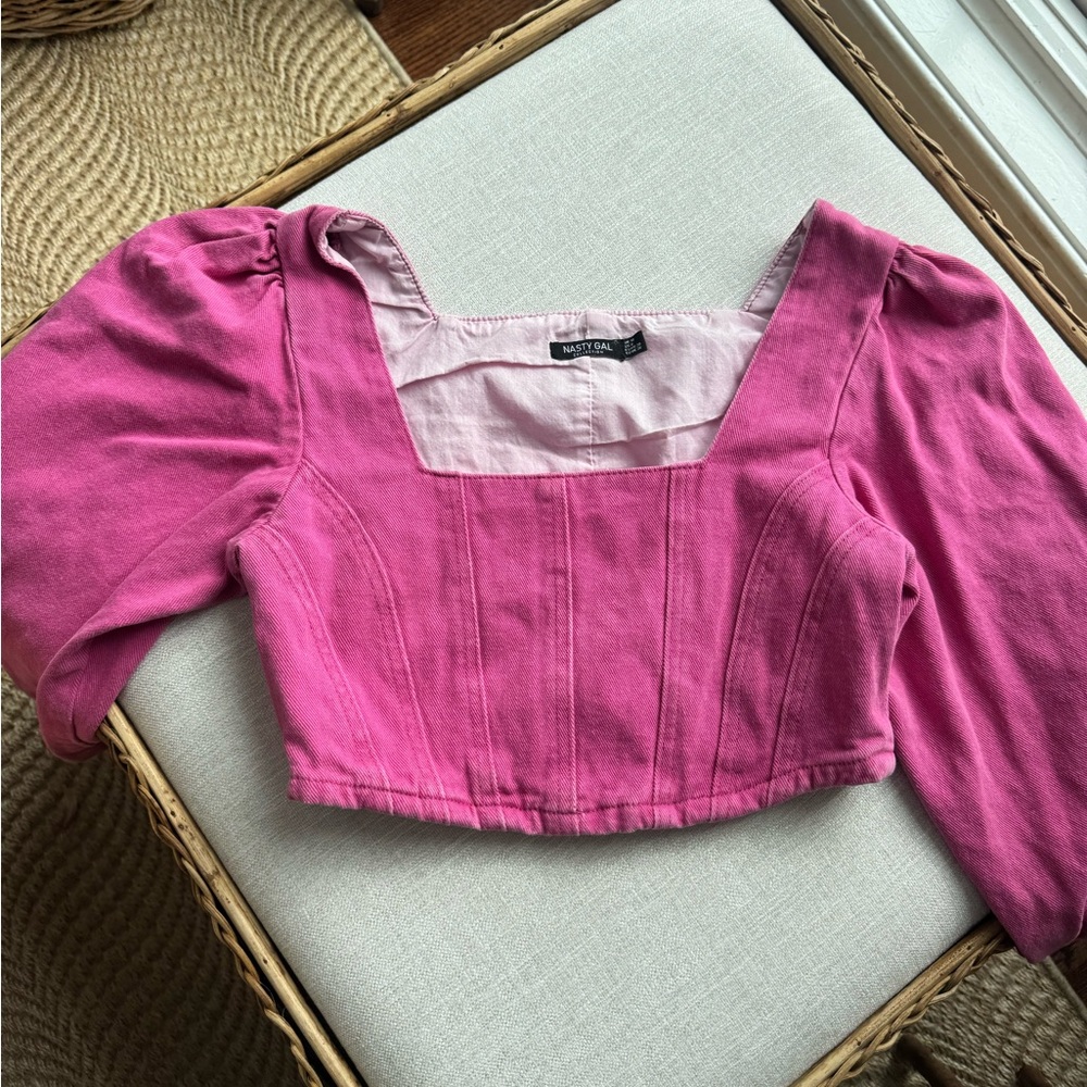 Nasty Gal Fuchsia Crop Top